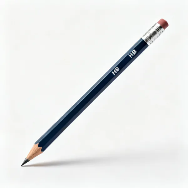 A sharpened HB pencil laid diagonally