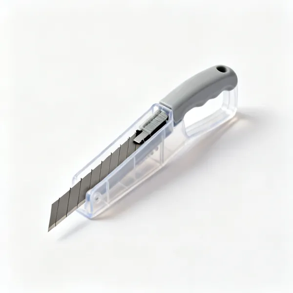 Spare blades: A plastic dispenser of snap off knife blade strips