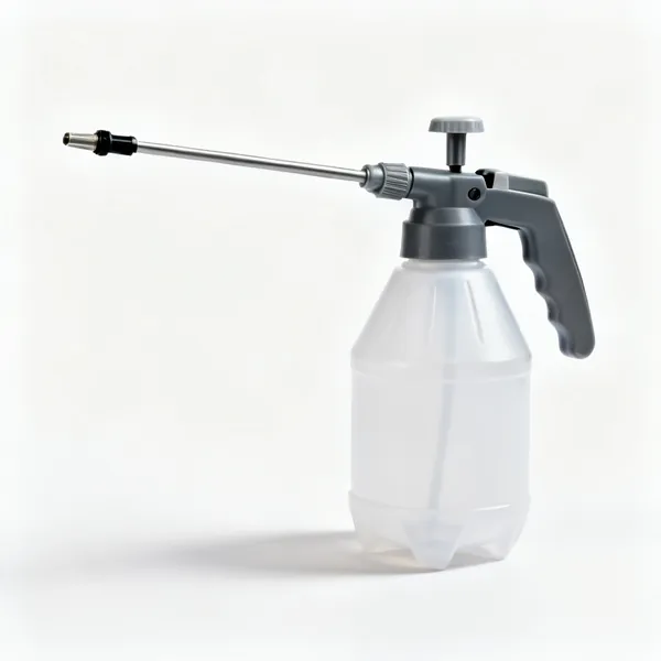Pump sprayer: A plastic pump action garden sprayer with a lance and trigger