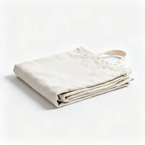 A folded cotton canvas dust sheet