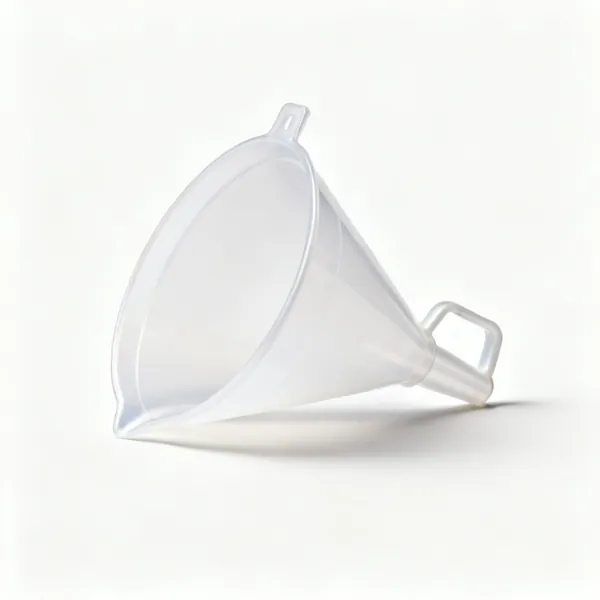 A plastic funnel for decanting paint
