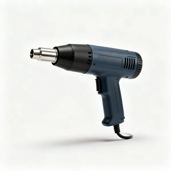 Hot air gun: A heat gun with a pistol grip and a metal nozzle