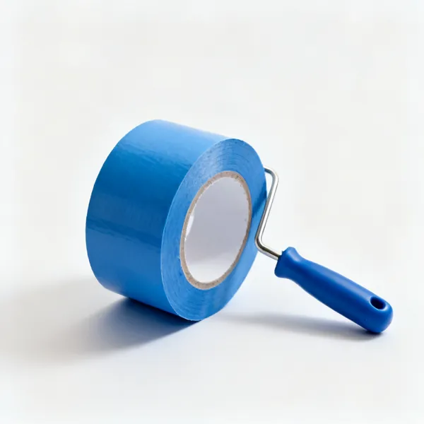 A roll of blue decorator's masking tape