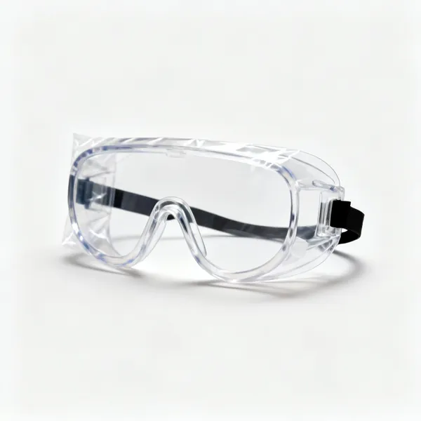 A pair of sealed clear safety goggles