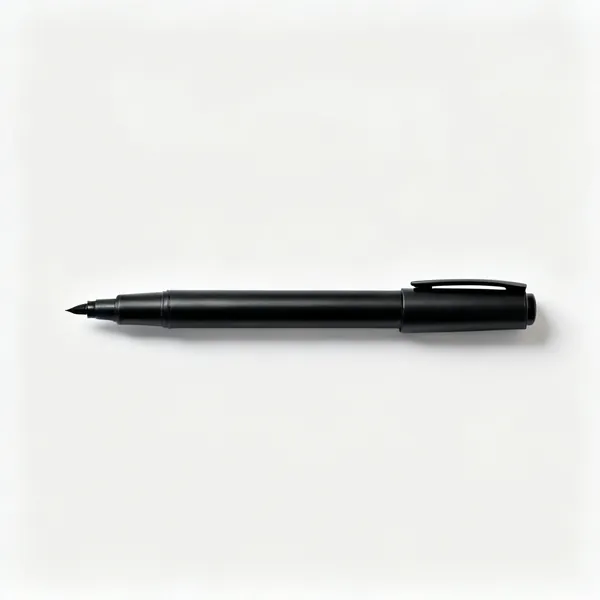 A black permanent marker pen with the cap off