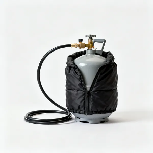 A pipe freezing kit with a gas canister, jacket and hose