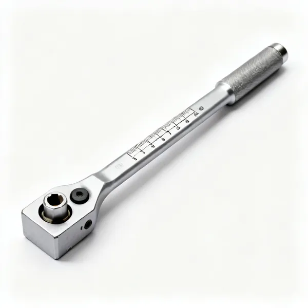 A click type torque wrench with a calibrated handle scale and square drive