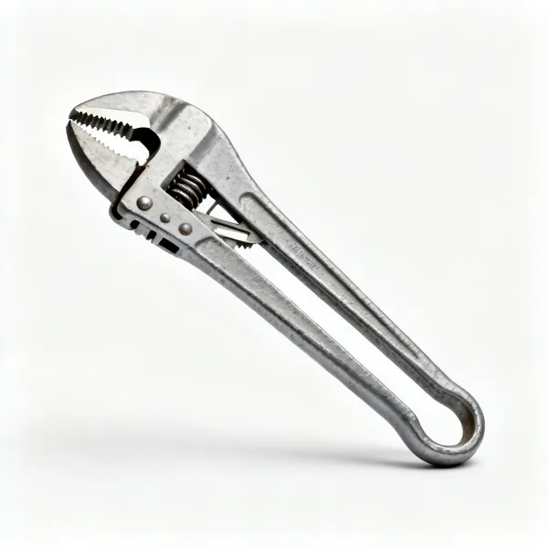 A pair of water pump pliers with an adjustable slip joint and long serrated jaws