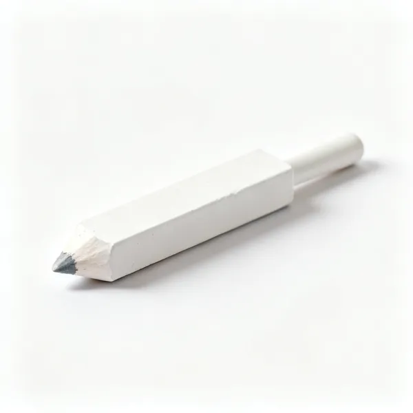 A flat rectangular white soapstone marker with one sharpened end