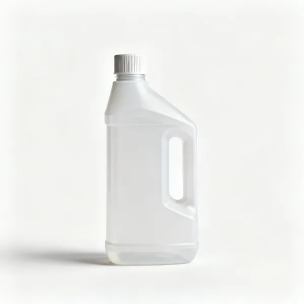 A plastic bottle of limescale remover with a screw cap