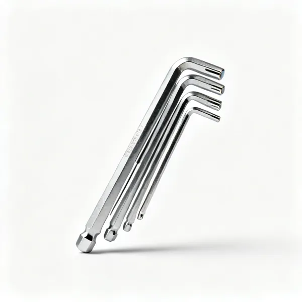 Small hex keys: A set of small hex allen keys of graduated sizes fanned out