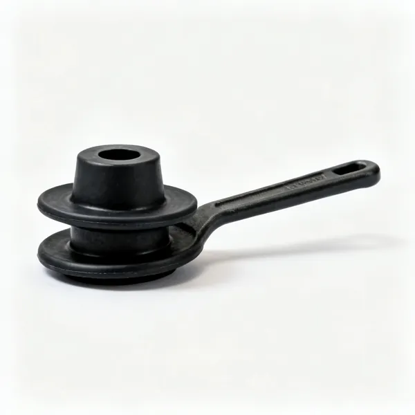 Top hat washers: A pair of black rubber top hat stepped plumbing washers