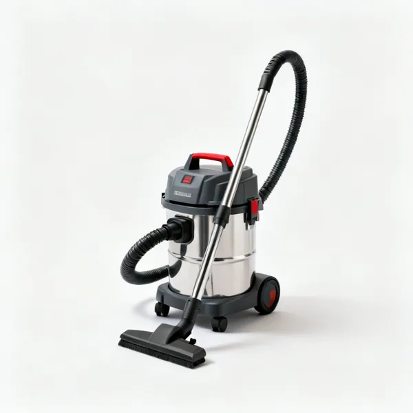 Wet and dry vacuum: A small wet and dry workshop vacuum cleaner with a hose
