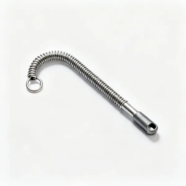 Internal bending spring: A coiled steel internal pipe bending spring with a ring at one end