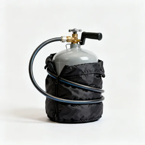 A pipe freezing kit with a gas canister, jacket and hose