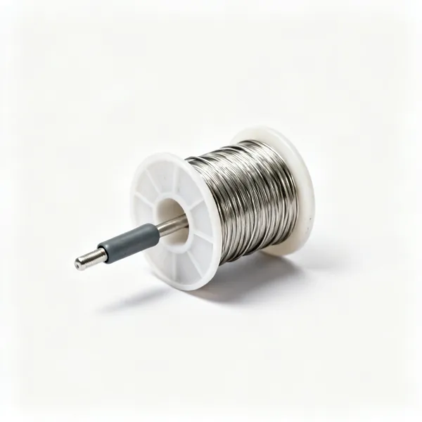 Lead free solder: A coil of lead free plumbing solder wire on a small reel