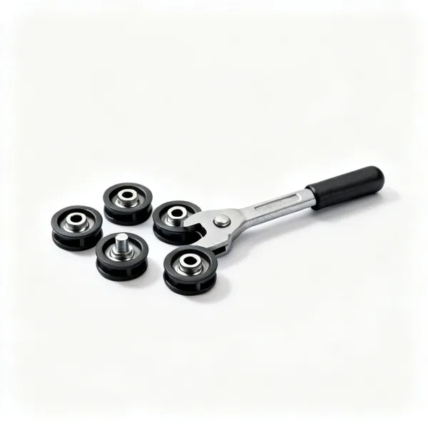 Tube cutting wheel spares: A set of small replacement pipe cutter wheels with central axle holes