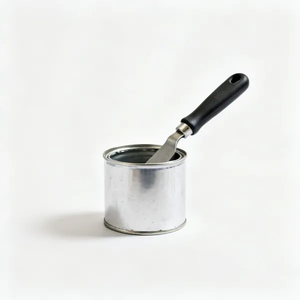 A tin of plumbers jointing compound paste with the lid removed