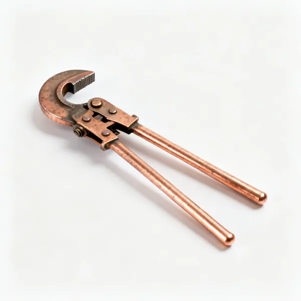 Lever pipe bender: A lever type copper pipe bender with two long handles, a curved former and guide