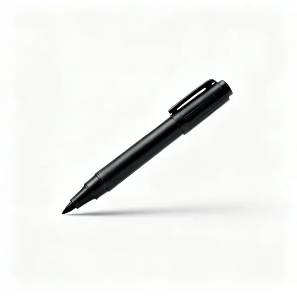 Pipe marker: A black permanent marker pen with the cap off