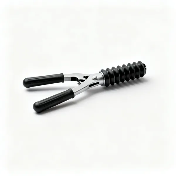 A hand tube expander tool with two handles and a segmented expanding head