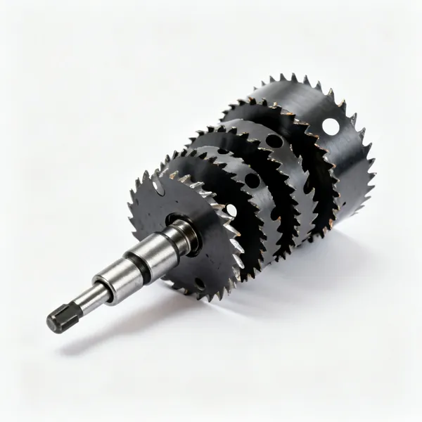 Hole saw set: A set of bi metal hole saws of graduated diameters with an arbor