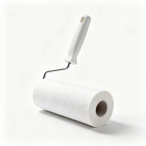 Kitchen roll: A roll of white kitchen paper towel