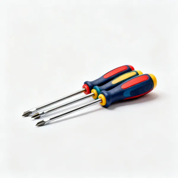 Screwdriver set: A set of screwdrivers with different tips and coloured moulded handles