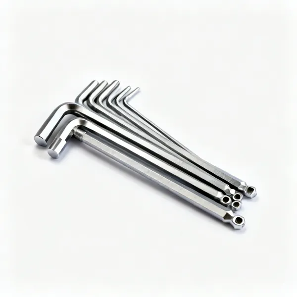 Hex keys: A set of hex allen keys of graduated sizes fanned out