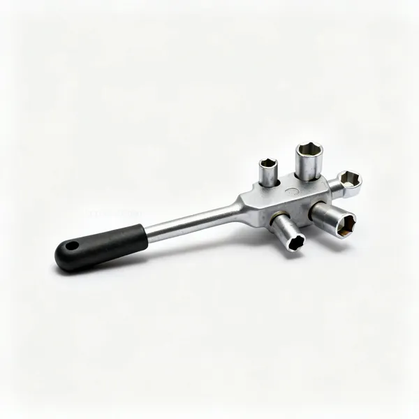Universal vent key: A universal radiator vent key with several different socket sizes on one body