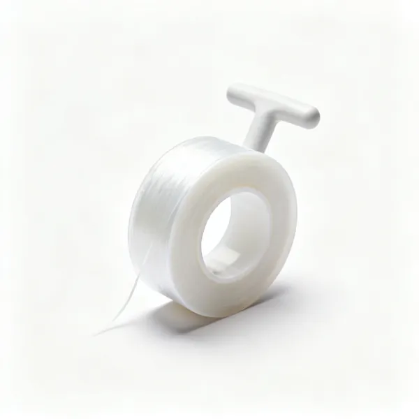 PTFE tape: A roll of white PTFE plumbers thread seal tape partly unwound