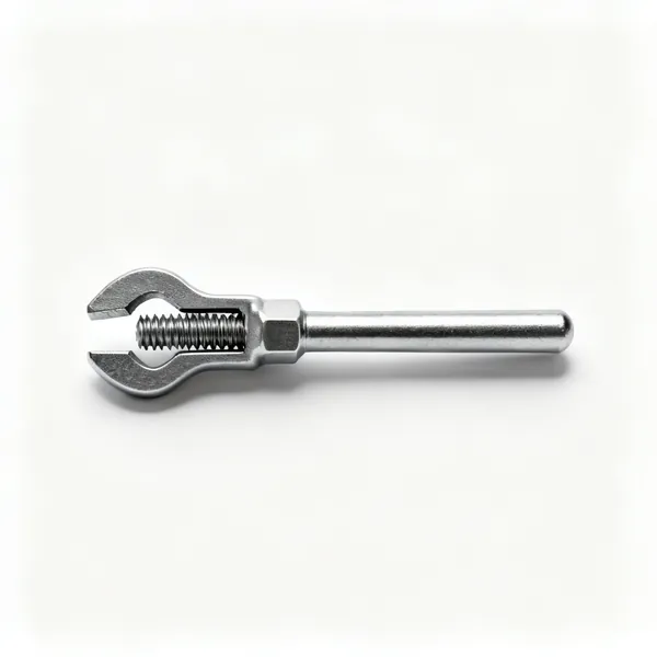 A small threaded cartridge puller extractor tool with a screw and yoke