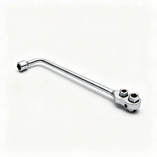 Tap backnut spanner: A cranked tap backnut box spanner, a thin steel tube bent at one end with hex sockets
