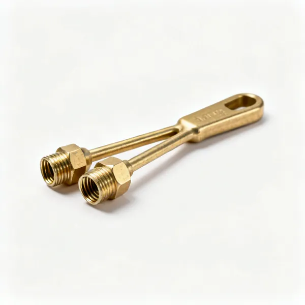 Tail extensions: A pair of brass tap tail extension pieces with male and female threads
