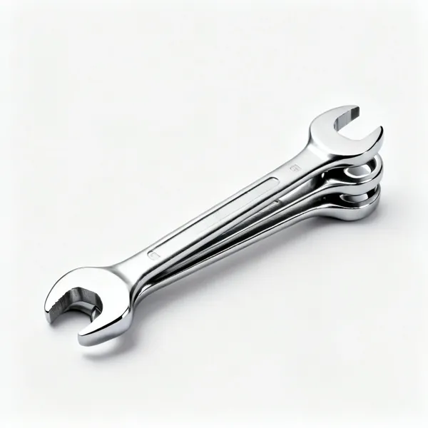 A set of chrome offset ring spanners with cranked ring ends