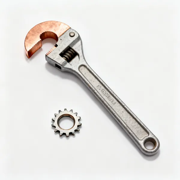 A copper pipe slice, a small circular ratcheting ring cutter