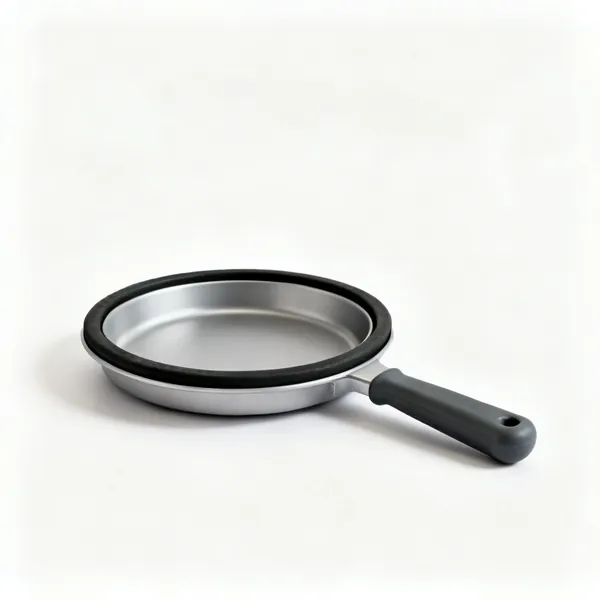 A shallow round magnetic parts tray with a rubber rim