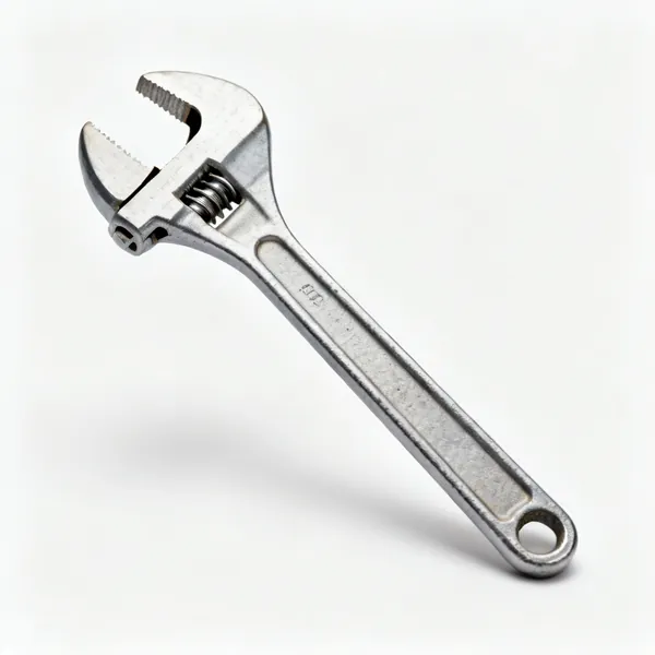 A cranked steel cistern spanner with two offset open ends