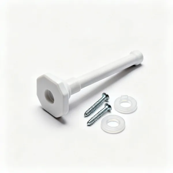 Pan fixing kit: A toilet pan floor fixing kit with two screws, plastic washers and caps