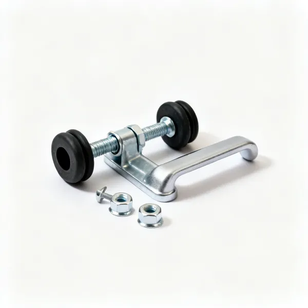 Seat fixings: A toilet seat fixing kit with two bolts, rubber bushes and wing nuts
