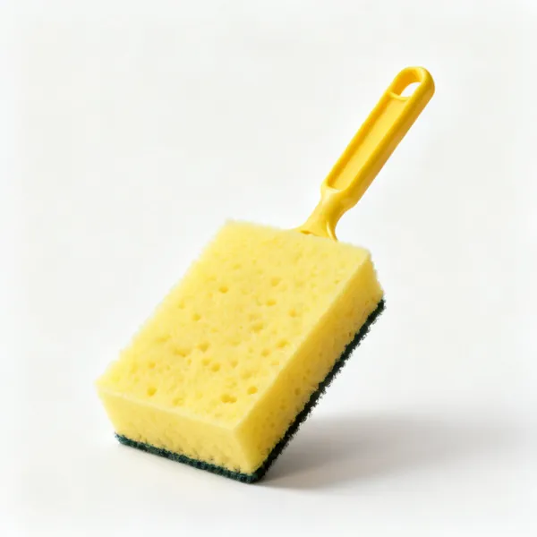 A large yellow cleaning sponge