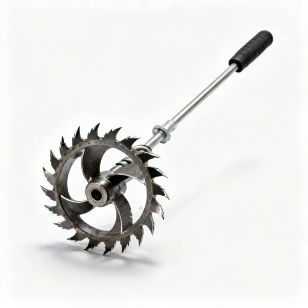 A drain auger root cutting head with sharpened rotating blades