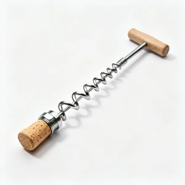 A drain rod corkscrew head, a double spiral steel auger with a threaded connector