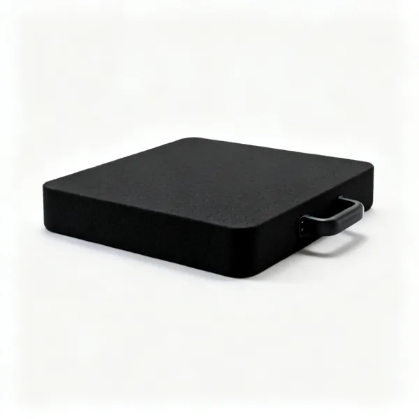 A thick black closed cell foam kneeling pad