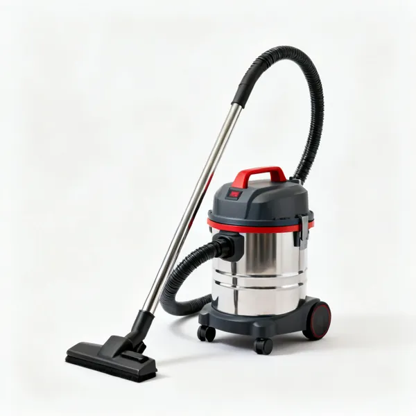 Wet and dry vacuum: A small wet and dry workshop vacuum cleaner with a hose