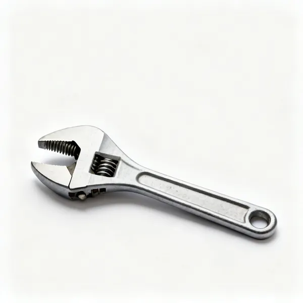 An adjustable spanner with a worm screw and movable jaw