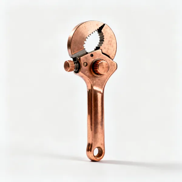 A copper pipe cutter with a cutting wheel and adjustment knob