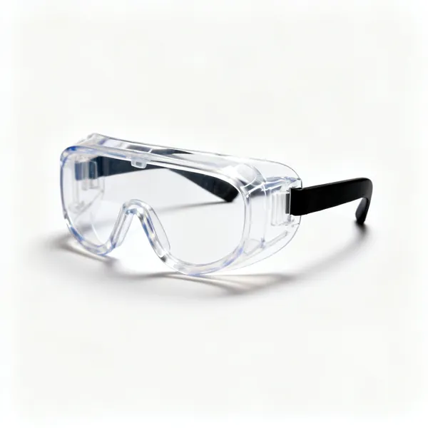 A pair of sealed clear safety goggles