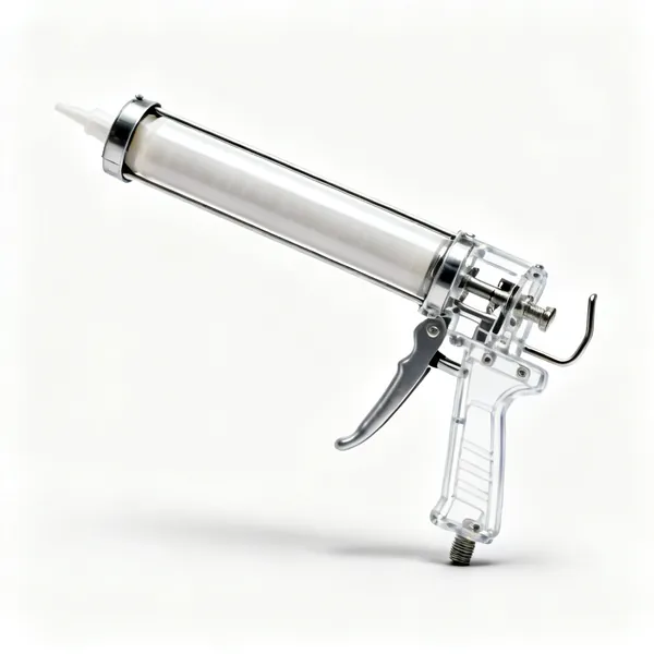 A skeleton sealant gun with a silicone cartridge