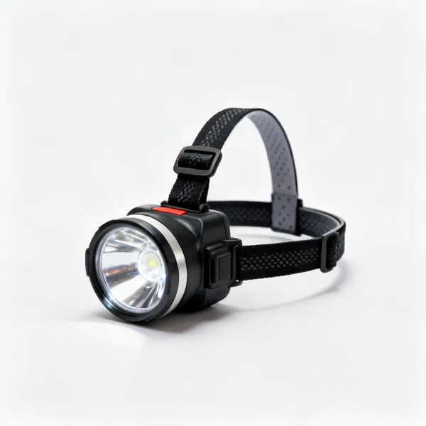 An LED head torch with an adjustable strap